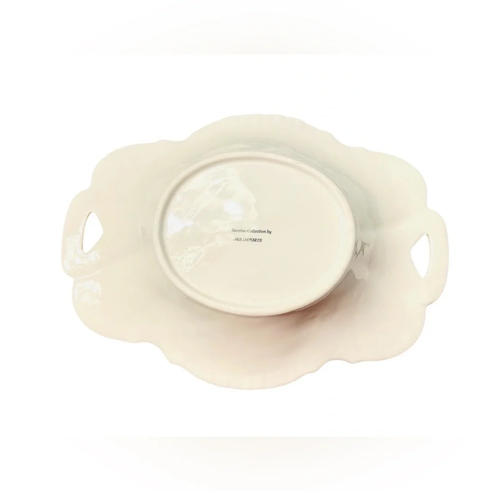 Santino Collection Italian Porcelain Floral Handled Bowl – Calla Lily Design